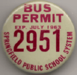 1962/63 Springfield Bus Permit Massachusetts