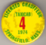 1974 Springfield Licensed Chauffeur Taxicab Massachusetts