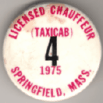 1975 Springfield Licensed Chauffeur Taxicab Massachusetts