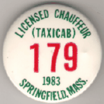 1983 Springfield Licensed Chauffeur Taxicab Massachusetts