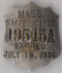 Mass State Peddler License 1933/JUN 34