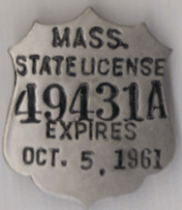 Mass State Peddler License 1960/OCT 61