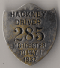 1931/32 Worcester Hackney Driver Massachusetts