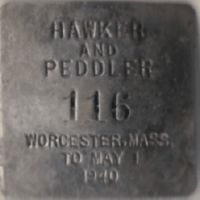 1939/40 Worcester Hawker and Peddler Massachusetts