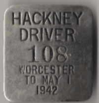 1941/42 Worcester Hackney Driver Massachusetts