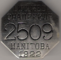 1922 Manitoba Licensed Chauffeur