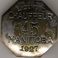 1927 Manitoba Licensed Chauffeur