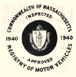 1940 Mass Low Number Fall Inspection front