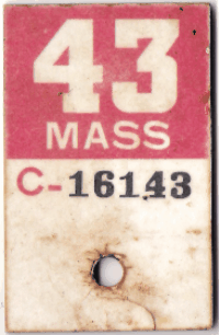 1943 Mass Commercial Tag
