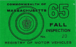 1965 Mass Fall Inspection Low Number