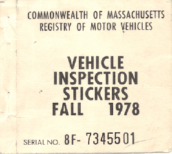 1978 Mass Fall Inspection Book Cover