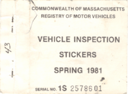 1981 Mass Spring Inspection Book Cover