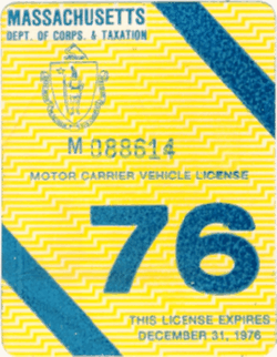 1976 Mass Motor Carrier Vehicle License