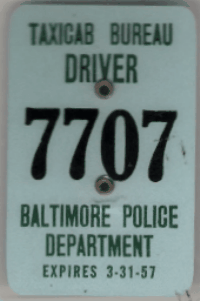 1956/57 Maryland Taxi Bureau Driver