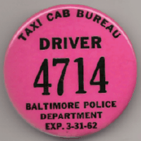 1961/62 Maryland Taxi Bureau Driver