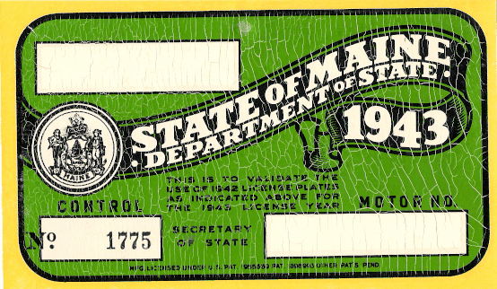1943 Maine Windshield Sticker