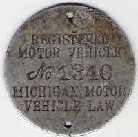 1905 Michigan Registered Motor Vehicle
