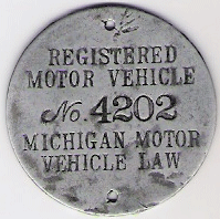 1906 Michigan Registered Motor Vehicle
