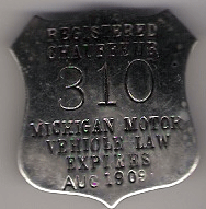 1908/Aug 1909 Michigan Registered Chauffeur
