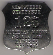 1908/Feb 1909 Michigan Registered Chauffeur