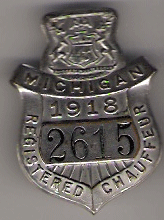 1918 Michigan Registered Chauffeur