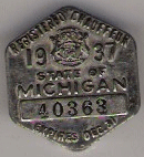 1937 Michigan Registered Chauffeur