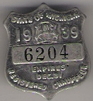 1939 Michigan Registered Chauffeur