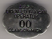 1954 Sample Clawson Licensed Taxicab Operator Michigan