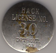 1902 Detroit Hack License Michigan