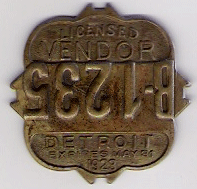 1922/23 Error Detroit Licensed Vendor Michigan