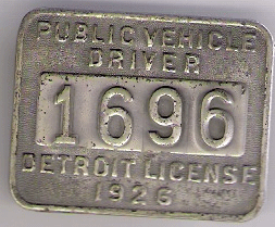 1926 Detroit Public Vehicle Driver Michigan