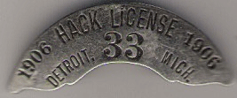 1906 Detroit Hack License Michigan