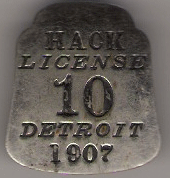 1907 Detroit Hack License Michigan