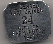 1963 Farmington Licensed Taxi Driver Michigan