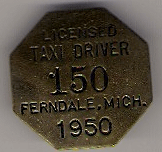 1950 Ferndale Licensed Taxi Driver Michigan
