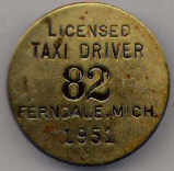 1951 Ferndale Licensed Taxi Driver Michigan