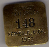 1952 Ferndale Licensed Taxi Driver Michigan