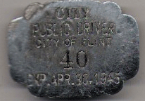 1944/45 Flint City Public Driver Michigan