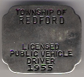 1955 Uncirculated Redford Licensed Public Vehicle Driver Michigan