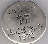 1970 Royal Oak Taxicab Driver Michigan