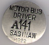 1922 Saginaw Motor Bus Driver Michigan