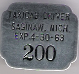 1962/63 Saginaw Taxicab Driver Michigan
