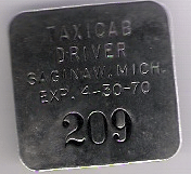 1969/70 Saginaw Taxicab Driver Michigan
