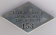 1970/71 Saginaw Taxicab Driver Michigan