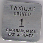 1972/73 Saginaw Taxicab Driver Michigan