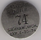 1973/74 Saginaw Taxicab Driver Michigan