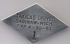 1960/61 Saginaw Taxicab Driver Michigan