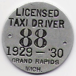 1929/30 Grand Rapids Licensed Taxi Driver Michigan