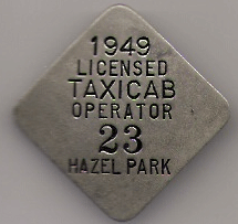 1949 Hazel Park Licensed Taxicab Operator Michigan