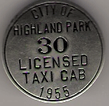 1955 Highland Park Licensed Taxi Cab Michigan